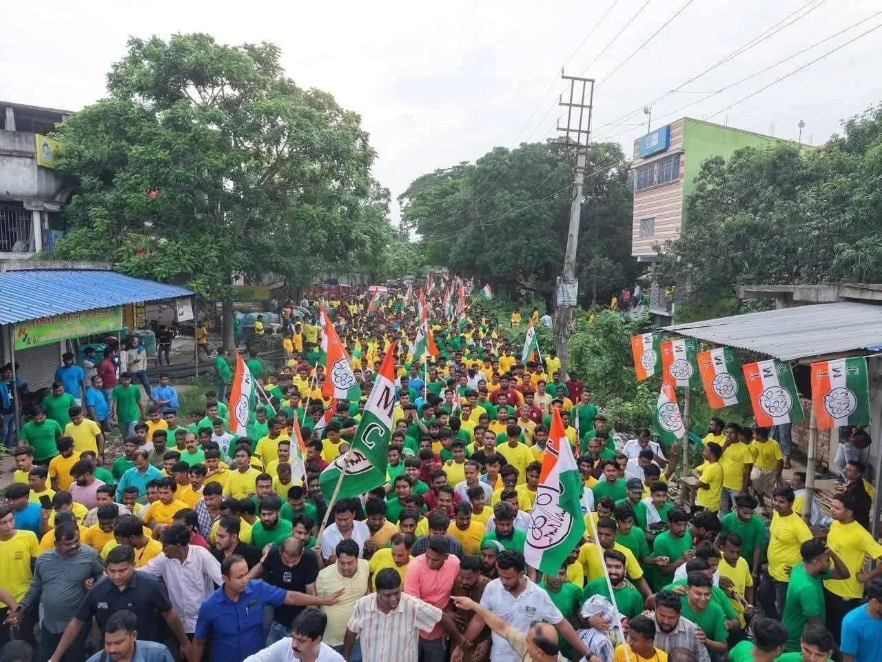 ভিন রাজ্যে বাঙালিদের উপর হামলার প্রতিবাদে ভাঙড়ে তৃণমূল মিছিল