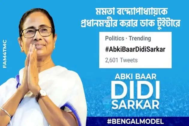 দিল্লিতে মমতা, অব কি বার দিদি সরকার’ স্লোগান ঝড় টুইটারে