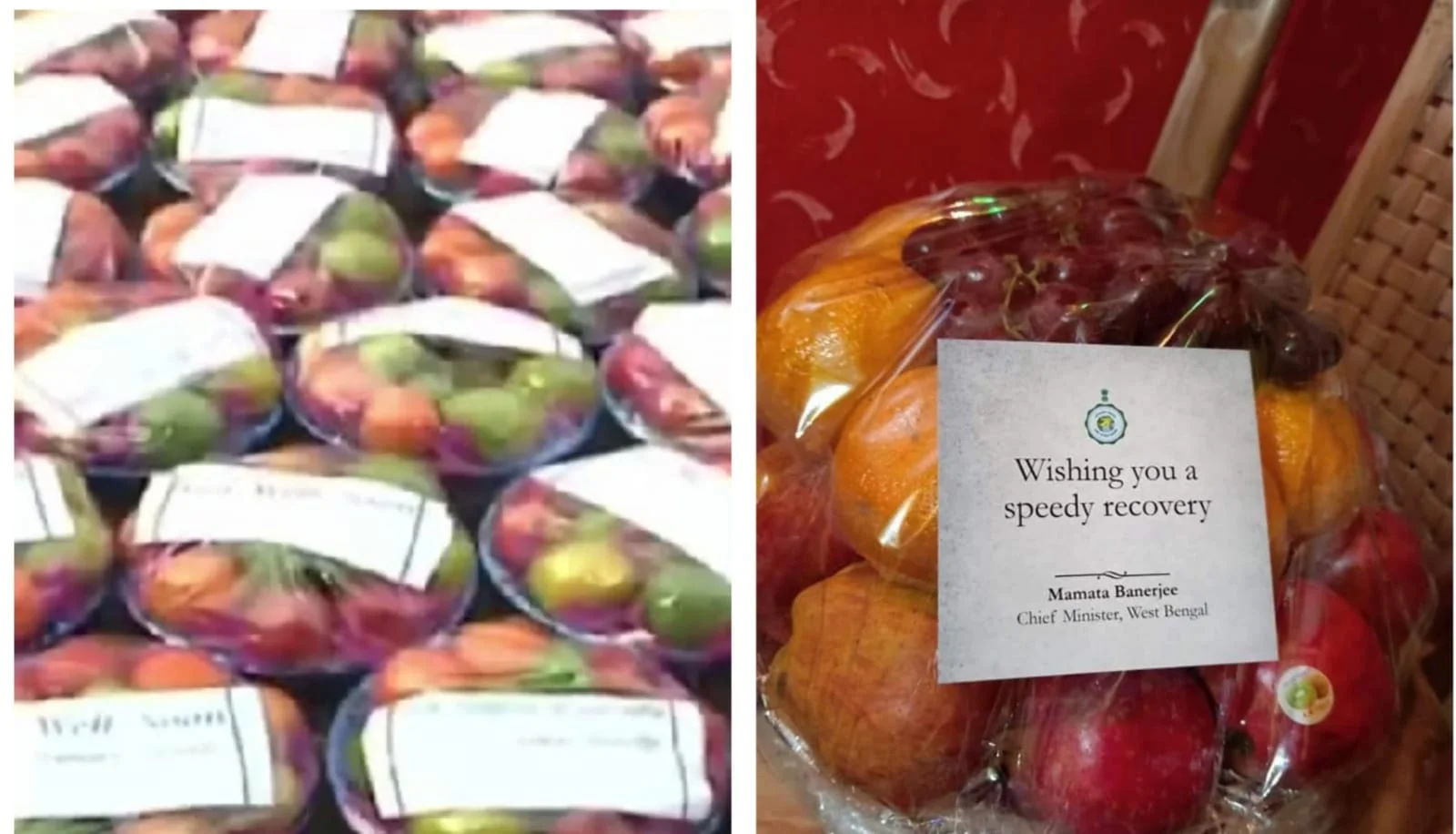 দ্রুত আরোগ্যের কামনা জানিয়ে মুখ্যমন্ত্রীর তরফে ফলভর্তি ঝুড়ি গেল বিজেপি নেতার বাড়িতে