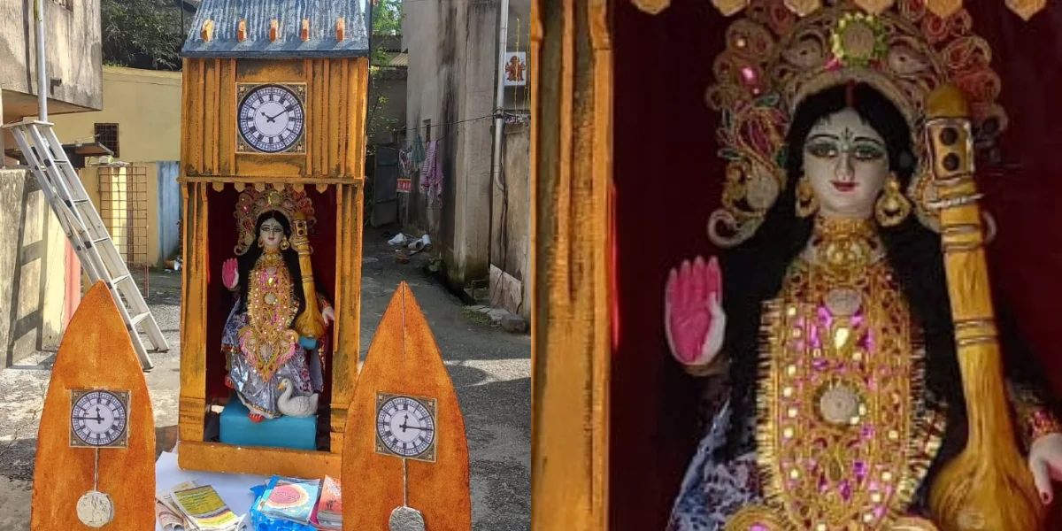 সরস্বতী পুজোয় মাতোয়ারা বঙ্গবাসী, থিমের সাজে সেজে উঠল মণ্ডপ