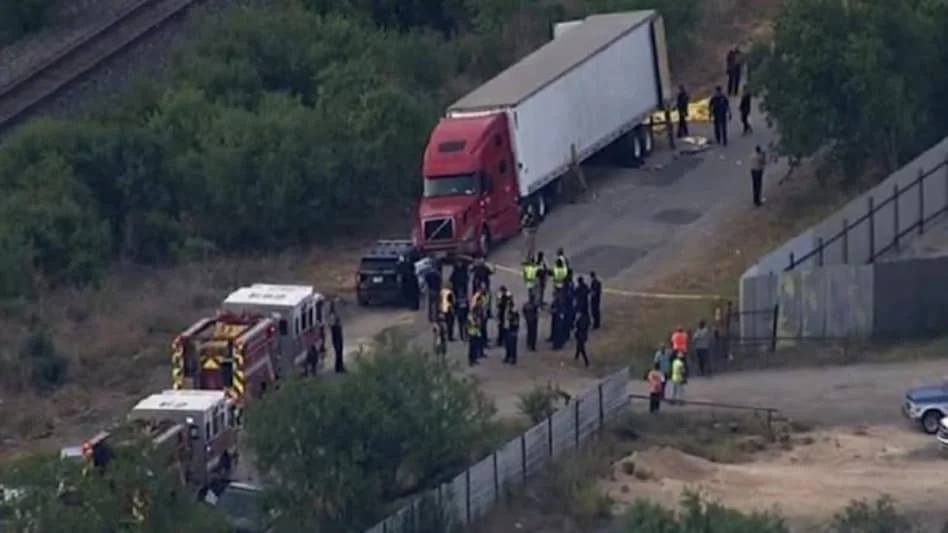 ট্রাকের ভেতর ৪৬টি মরদেহ