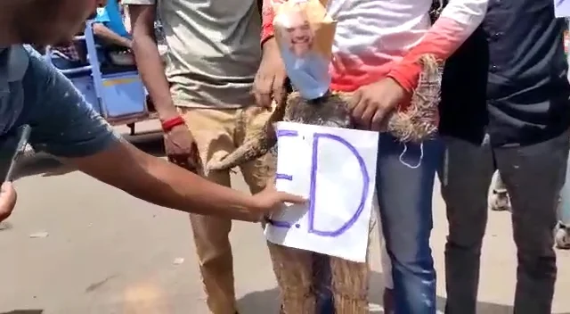 পোষ্য সারমেয়কে ইডি- সিবিআই প্রতীকী করে হাওড়ায় তৃণমূল ছাত্র পরিষদের মিছিল