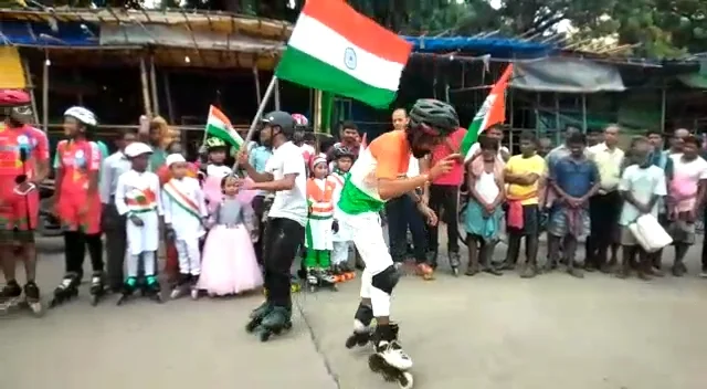 ৭৫তম স্বাধীনতা দিবসে ফ্রি স্টাইল ও স্পিড স্কেটিং র‌্যালি হাওড়ায়
