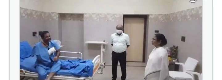 বিজেপির নবান্ন অভিযানে আহত এসিপি কে দেখতে এসএসকেএমে মুখ্যমন্ত্রী