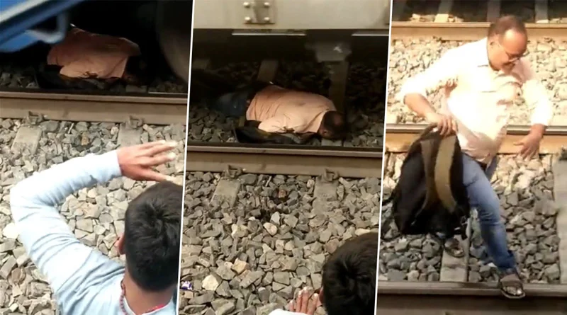 মাথার ওপর দিয়ে চলে গেল ট্রেন কিন্তু বেঁচে ফিরলেন ব্যক্তি, দেখুন ভাইরাল ভিডিও  