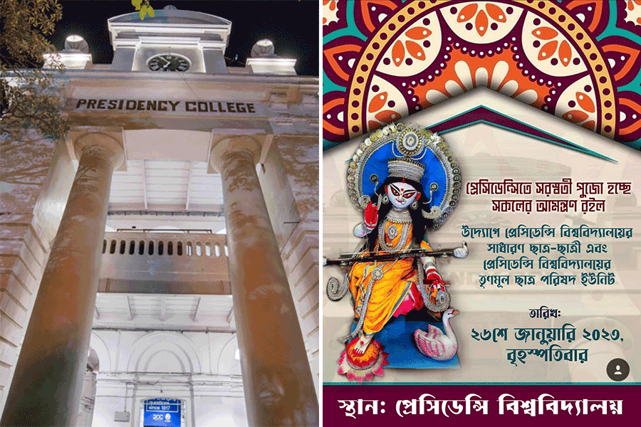 #PresidencyPujaKorche, সোশ্যাল মিডিয়ায় আমন্ত্রণপত্র পোস্ট করে জানালো টিএমসিপি