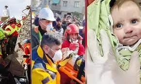 তুরস্কের ধ্বংসস্তূপ থেকে ১২৮ ঘণ্টা পর উদ্ধার ২ মাসের শিশু