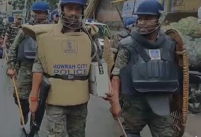 রামনবমীর ঘটনা ঘিরে ফের রণক্ষেত্র শিবপুর,  নামানো হল Raf, ঘটনাস্থলে বিশাল পুলিশ বাহিনী