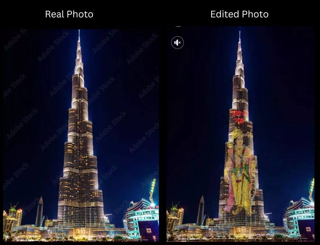 রামনবমীতে বুর্জ খালিফায় শ্রীরামের ছবি প্রদর্শিত হয়নি