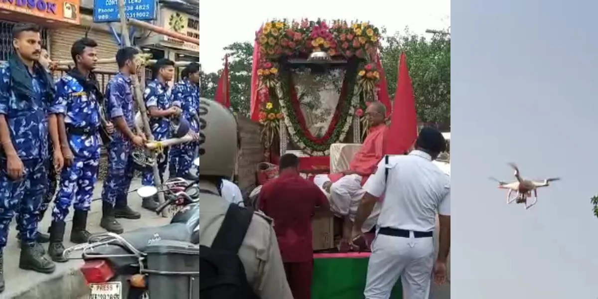 ড্রোনের নজরদারিতে কড়া নিরাপত্তায় হনুমান জয়ন্তীর শোভাযাত্রা হাওড়ায়, মোতায়েন র‍্যাফ