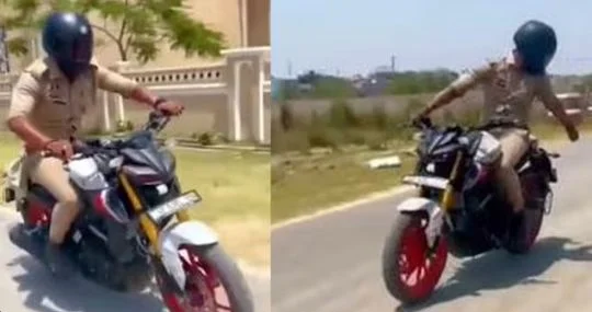 পুলিশের উর্দি পরে বাইক নিয়ে কেরামতি, সাসপেন্ড কনস্টেবল