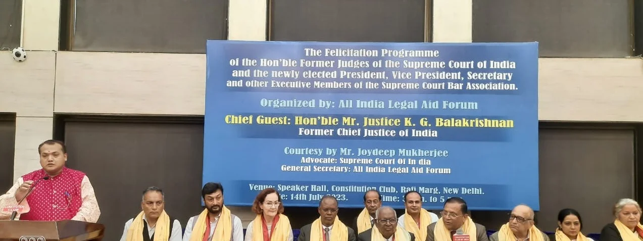 দিল্লিতে 'অল ইন্ডিয়া লিগ্যাল এইড ফোরামে'র সংবর্ধনা প্রদান