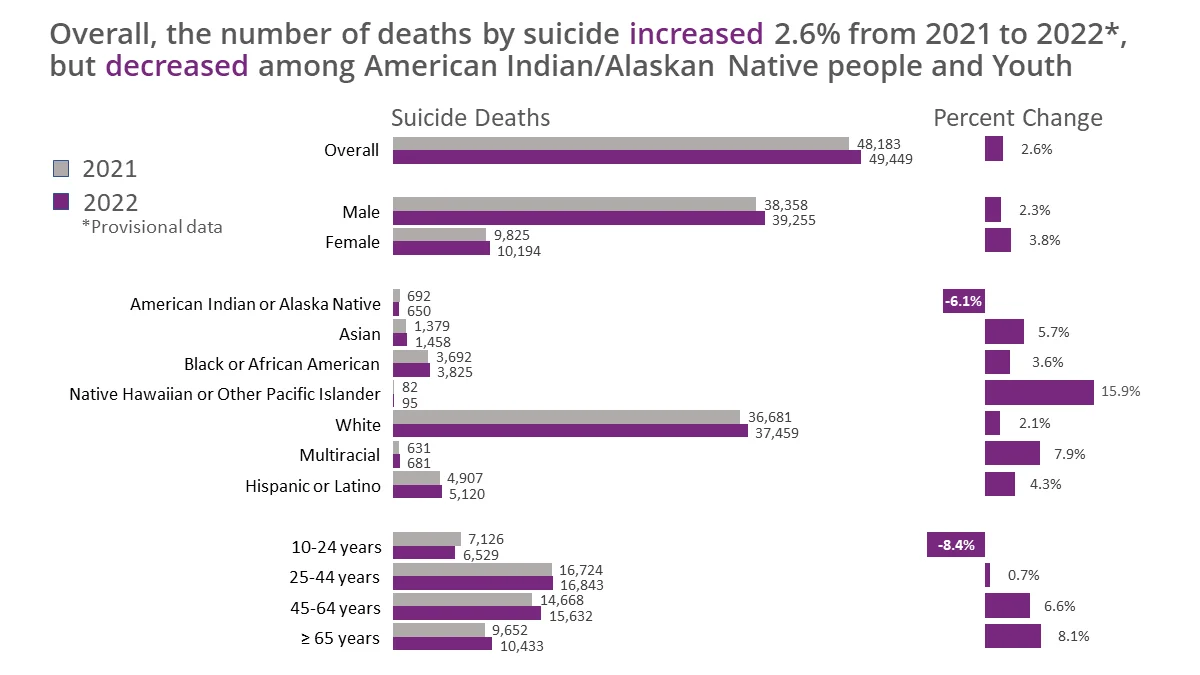 ২০২২ সালে রেকর্ড আত্মহত্যা যুক্তরাষ্ট্রে , ৪৯ হাজারেরও বেশি মানুষ আত্মঘাতী