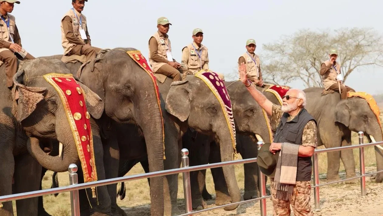 কাজিরাঙায় প্রথমবার সফর প্রধানমন্ত্রীর, হাতি ও মাহুতদের সঙ্গে ছবিও তুললেন মোদি