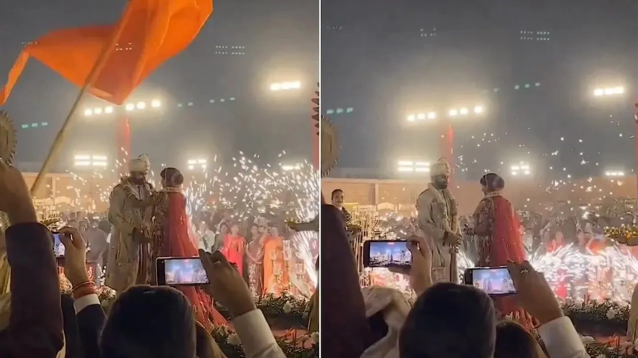 ধুমধামে বন্ধু আনিসের সঙ্গে বিয়ে হল ওম বিড়লা কন্যা অঞ্জলির