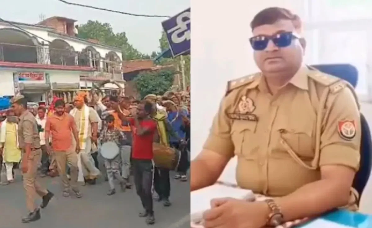 উত্তরপ্রদেশে শোভাযাত্রা করে পুলিশ অফিসারকে বিদায় সংবর্ধনা