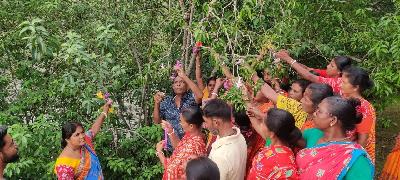 প্রাকৃতিক দুর্যোগ ও ভঙ্গুর নদী বাঁধ কে রক্ষা করতে ম্যানগ্রোভ ভাইকে রাখি বন্ধন