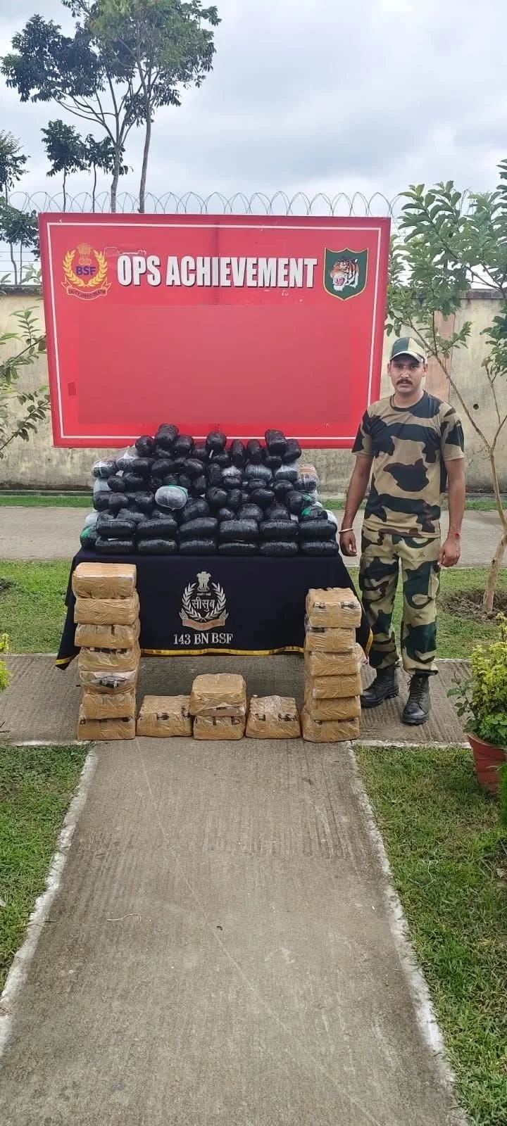 পাচারের আগেই সীমান্ত থেকে লক্ষ লক্ষ টাকার গাঁজা ও কাফ সিরাপ উদ্ধার করলো বিএসএফ