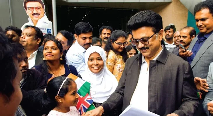 ব্রিটেন সফরে মুখ্যমন্ত্রী এম কে স্ট্যালিন, তামিল ভাষাতেই বক্তৃতা