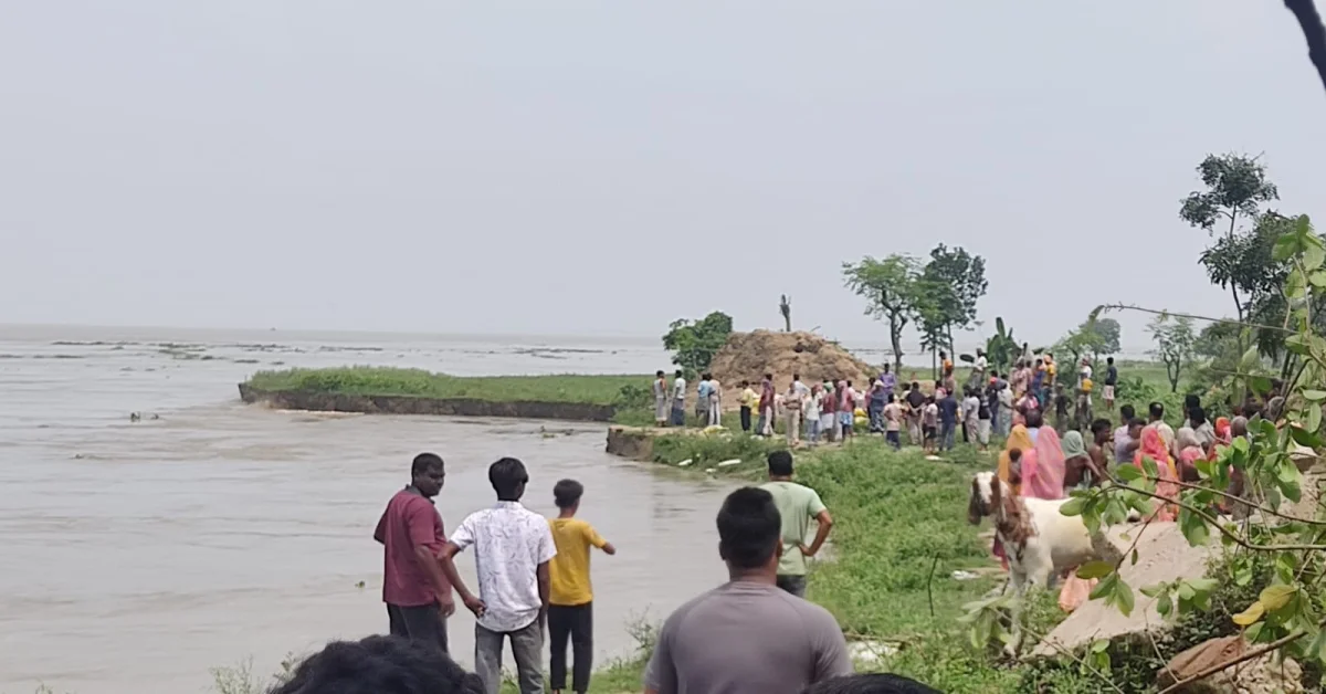 লালগোলার তারানগরে নতুন করে নদীভাঙন 
