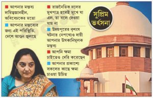 আপনার মন্তব্য সারা দেশে আগুন জ্বালিয়েছে, সুপ্রিম কোর্টের তীব্র ভর্ৎসনার মুখে নূপুর শর্মা