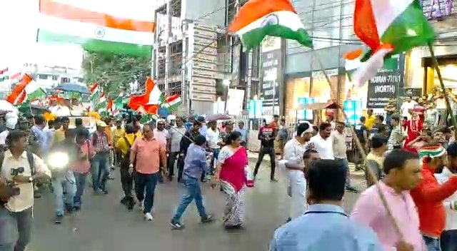 গুলমোহর ময়দান থেকে সালকিয়া হাওড়ায় তিরঙ্গা যাত্রায় শুভেন্দু