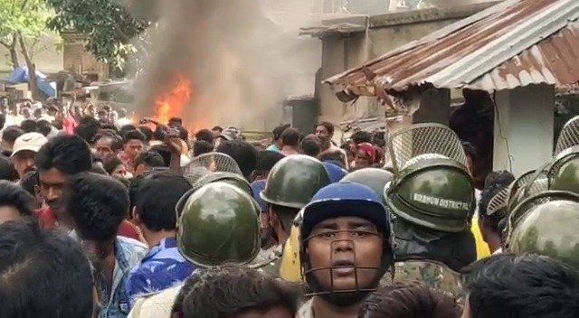 শিশু খুনে উত্তপ্ত শান্তিনিকেতন, অভিযুক্তের বাড়ি ঘিরে উত্তেজনা, নিয়ন্ত্রণে আনতে নামল পুলিশ সহ RAF